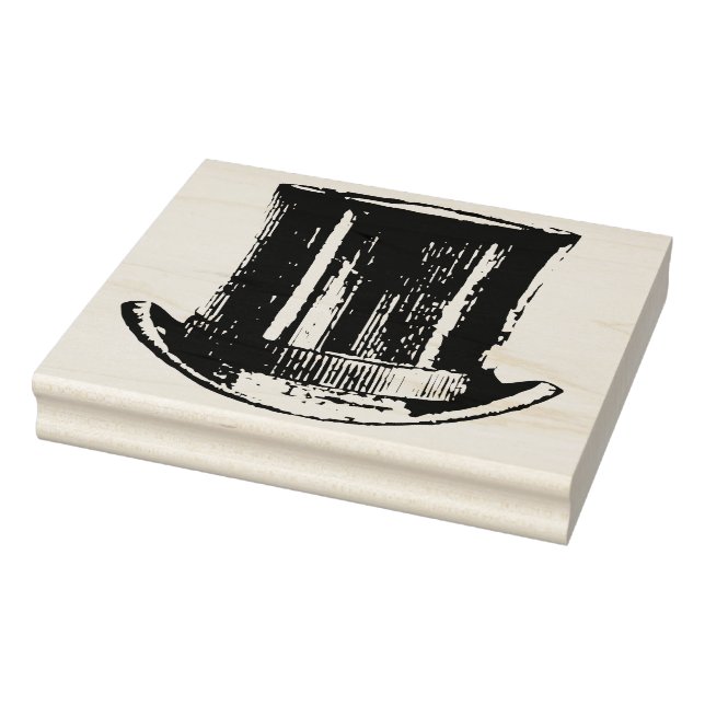 Vintage Top Hat Rubber Art Stamp (Stamp)
