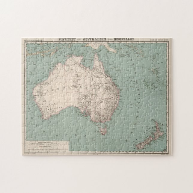 Vintage Topographic Map of Australia (1868) Jigsaw Puzzle (Horizontal)