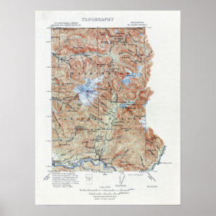 Vintage Topographical Map Mount Baker Poster