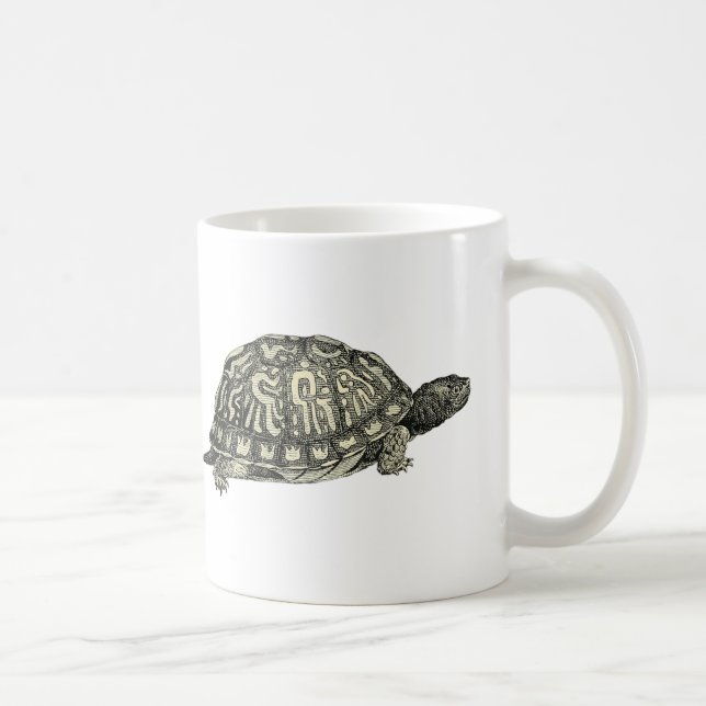Vintage Tortoise Illustration Coffee Mug (Right)