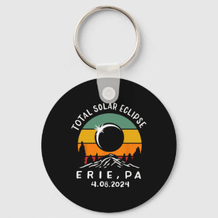 Vintage Total Solar Eclipse Usa Erie Pennsylvania  Key Ring