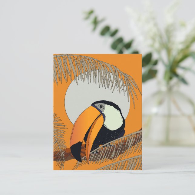 Vintage Toucan Announcement Postcard (Standing Front)