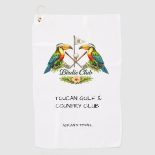 Vintage Toucan Birdie Club Personalised Golf Towel
