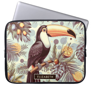 Vintage Toucan Tropical Pattern Laptop Sleeve