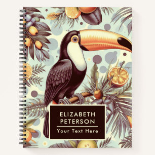 Vintage Toucan Tropical Pattern Notebook