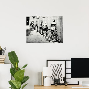 Vintage Tour de France Cyclists' Pee Stop 1970s Poster