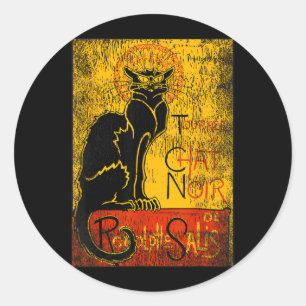 Vintage Tour du Chat Noir Black Cat For Halloween Classic Round Sticker