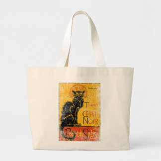 Vintage Tournee du Chat Noir Black Cat Halloween Large Tote Bag