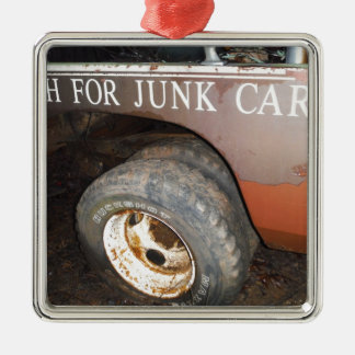 Vintage Tow Truck cash for junk Car Sign Metal Tree Decoration