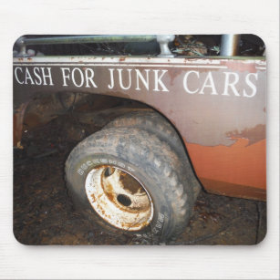 Vintage Tow Truck cash for junk Car Sign Mouse Mat