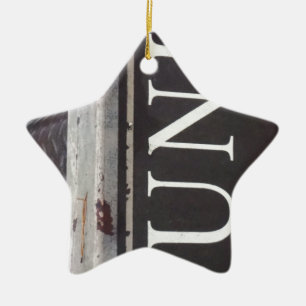 Vintage Tow Truck JUNK SIGN Ceramic Tree Decoration