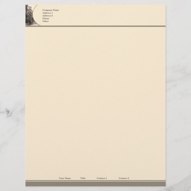 Vintage Town Personalized Letterhead (Front)