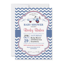 Vintage Toy Aeroplane Baby Shower Invitation