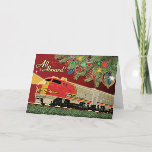 Vintage Toy Model Train Christmas Cards
