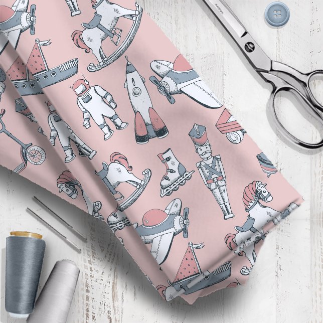 Vintage Toy Pattern Pink/Grey ID783 Fabric (Creator Uploaded)