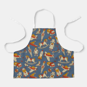 Vintage Toy Pattern Red/Gold ID783 Apron