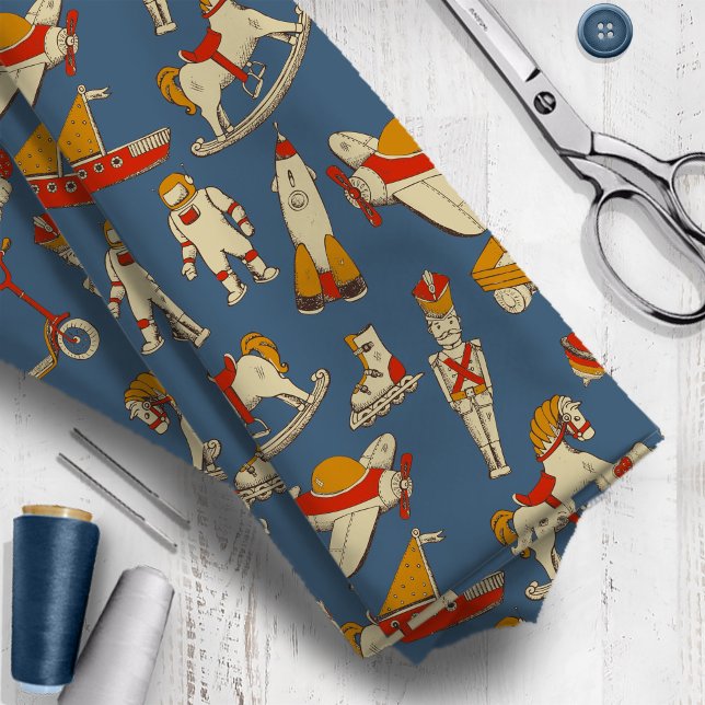 Vintage Toy Pattern Red/Gold ID783 Fabric (Creator Uploaded)