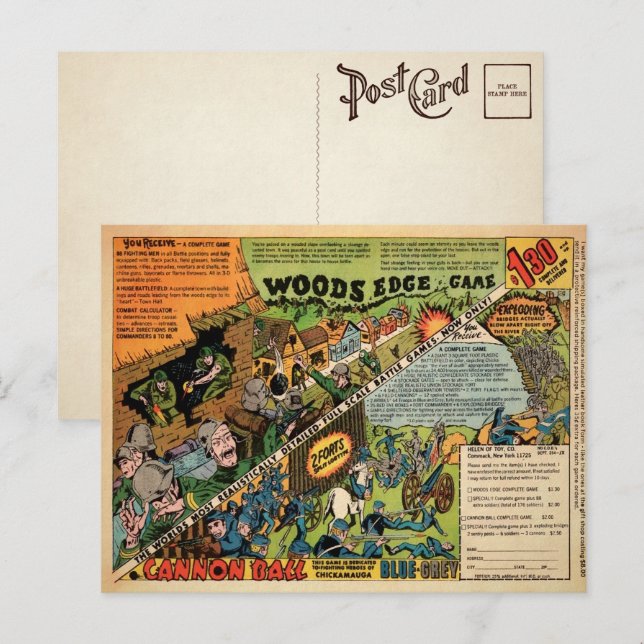 Vintage Toy Soldiers Toy Ad Postcard (Front/Back)