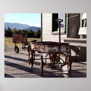 Vintage Toy Wagon and Tractor Tricycle Poster