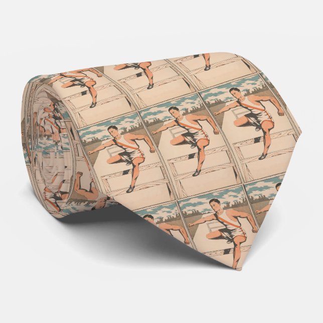 Vintage Track Athlete Illustration (1906) Tie (Rolled)
