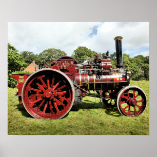 VINTAGE TRACTION ENGINE POSTER