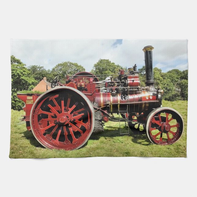 VINTAGE TRACTION ENGINE TEA TOWEL (Horizontal)