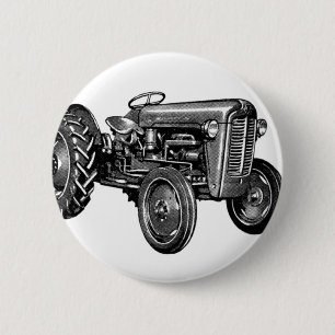 Vintage Tractor 6 Cm Round Badge