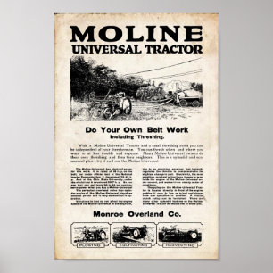 Vintage Tractor Advertising Poster