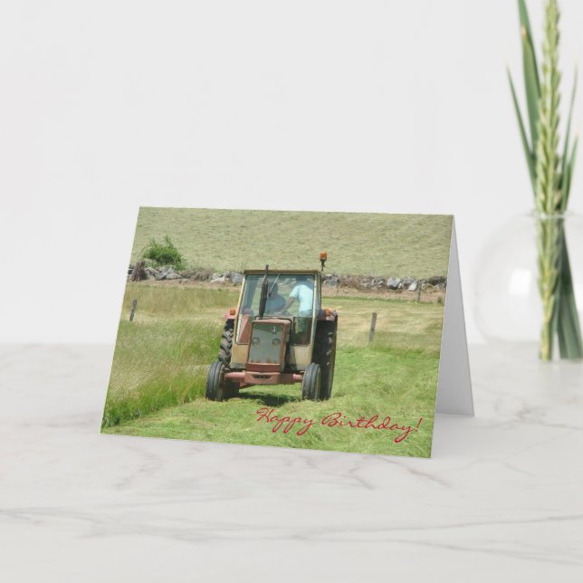 Vintage tractor birthday card (Front)
