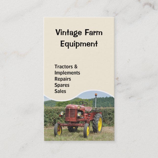 Vintage tractor business card (Front)