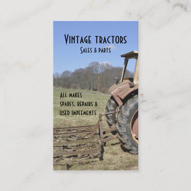 Vintage tractor business card (Front)