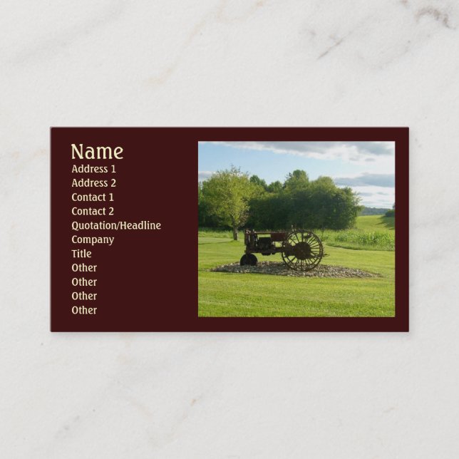 Vintage Tractor Business Cards (Front)