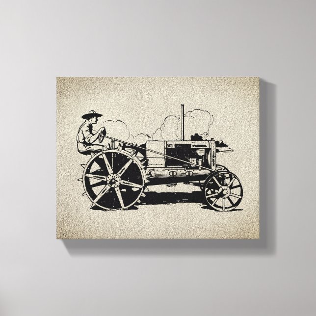 Vintage Tractor Canvas Print (Front)