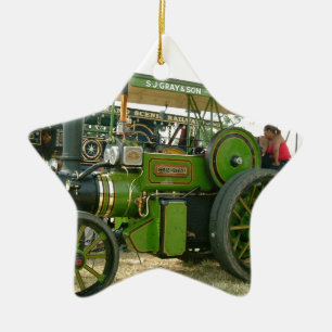 vintage tractor ceramic tree decoration