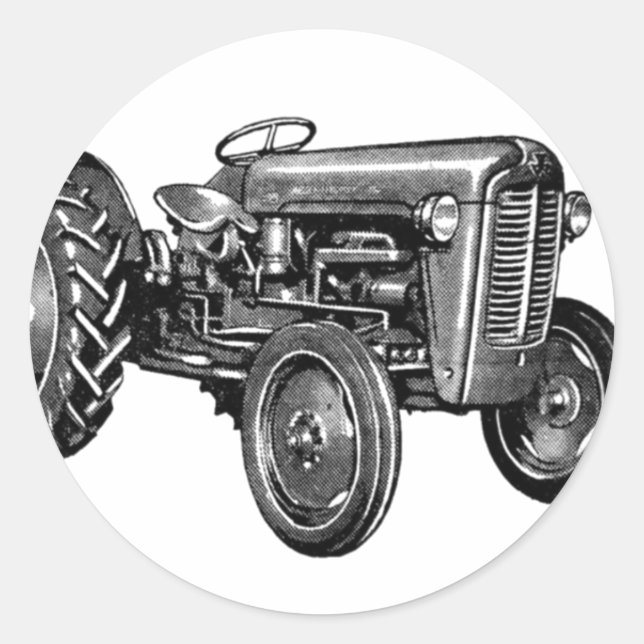 Vintage Tractor Classic Round Sticker (Front)