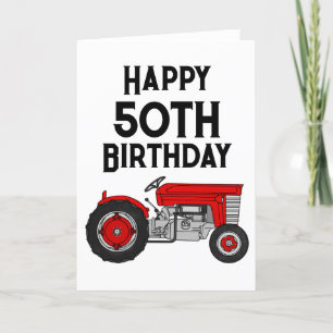 Vintage Tractor Custom Age Birthday Card Farmer