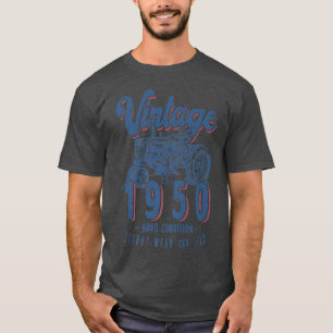 Vintage Tractor Farmer Birthday Born In 1950 & Est T-Shirt