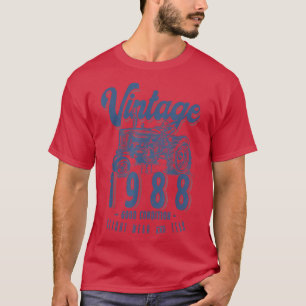 Vintage Tractor Farmer Birthday Born In 1988 & Est T-Shirt