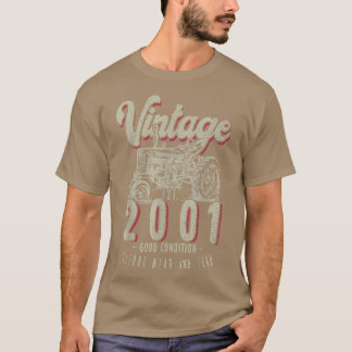 Vintage Tractor Farmer Birthday Born In 2001 & Est T-Shirt