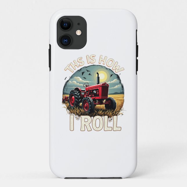 “Vintage Tractor iPhone Case - White” (Back)