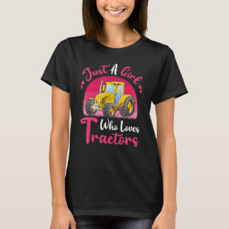 Vintage Tractor  Just A Girl Who Loves Tractors T-Shirt