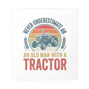 Vintage Tractor Old Man Quote Shirt Design_1 Notepad