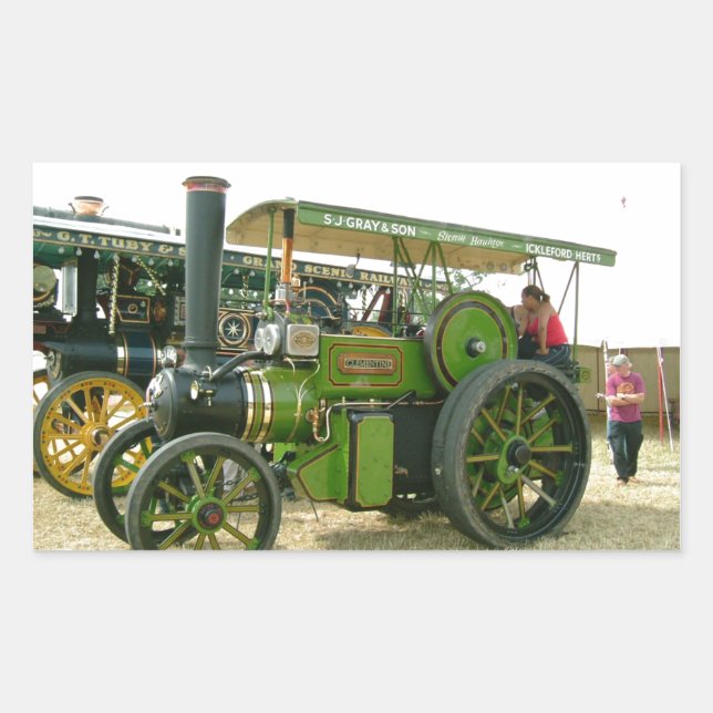 vintage tractor rectangular sticker (Front)