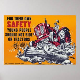 Vintage Tractor Safety Poster