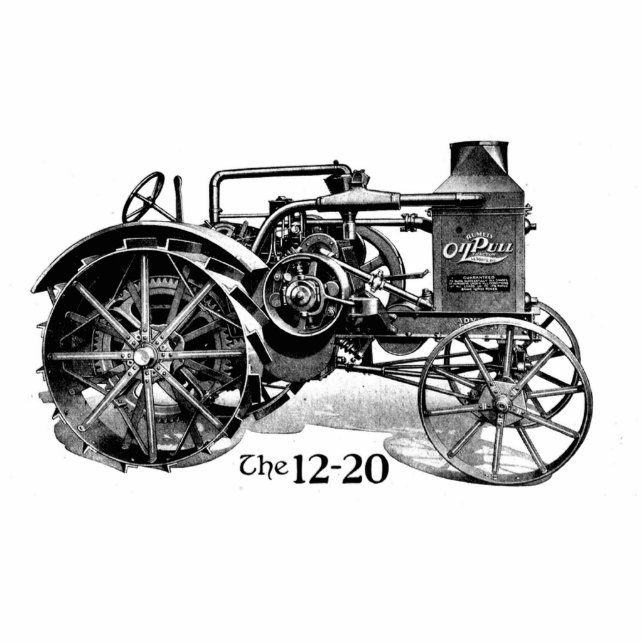 Vintage Tractor Standing Photo Sculpture (Front)