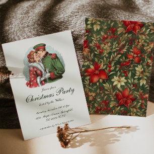 Vintage Traditional Christmas Party Invitation