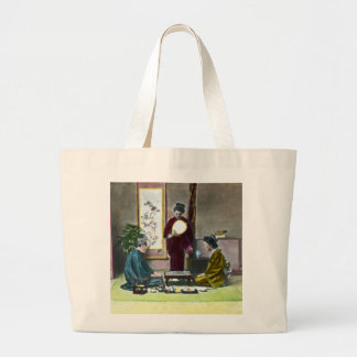Vintage Traditional Japanese MahJong Large Tote Bag