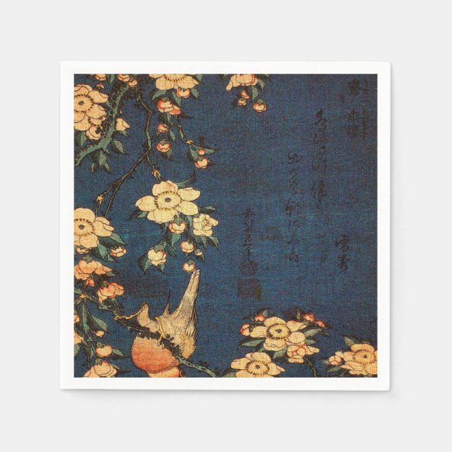 Vintage Traditional Japanese Paper Print Napkin (Front)