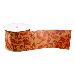 Vintage Traditional Japanese Paper Print Satin Ribbon