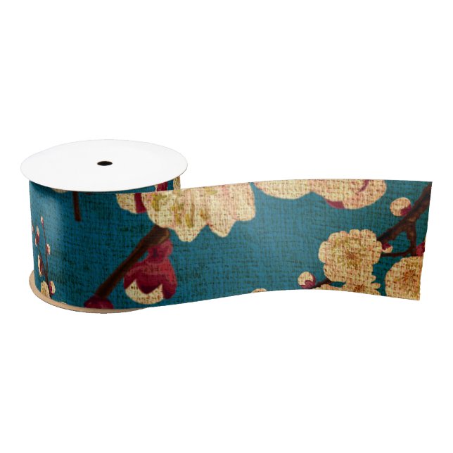 Vintage Traditional Japanese Paper Print Satin Ribbon (Spool)